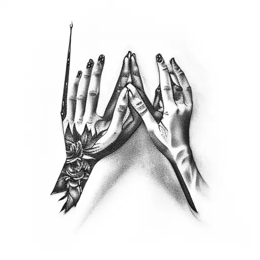creation of Adam hands tattoo design idea