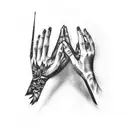creation of Adam hands tattoo design idea