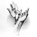 creation of Adam hands tattoo design idea