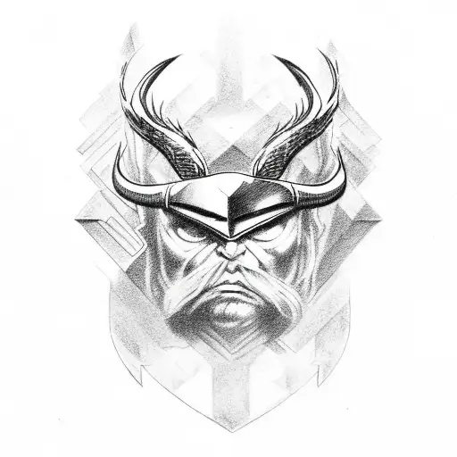 Thor Loki Odin Raven Runes tattoo design idea