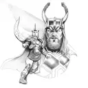 Thor and Loki and Odin and Raven and Runes tattoo design idea