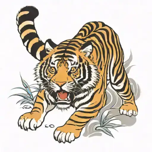 Tiger full body tattoo design idea