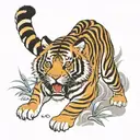 Tiger full body tattoo design idea