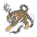 Tiger full body tattoo design idea