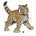 Tiger full body tattoo design idea