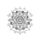 sprig of henna flowers in indian style tattoo design idea