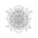 sprig of henna flowers in indian style tattoo design idea