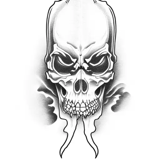 hooded Grim Reaper in between heaven and hell tattoo design idea