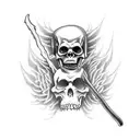 Grim Reaper in between heaven and hell tattoo design idea