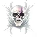 Grim Reaper in between heaven and hell tattoo design idea