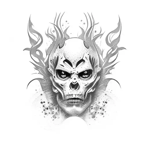 mc7 with powerful and scary for impact tattoo design idea