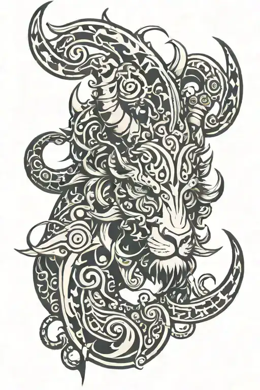 leo sagaterius taurus sign tattoo design idea
