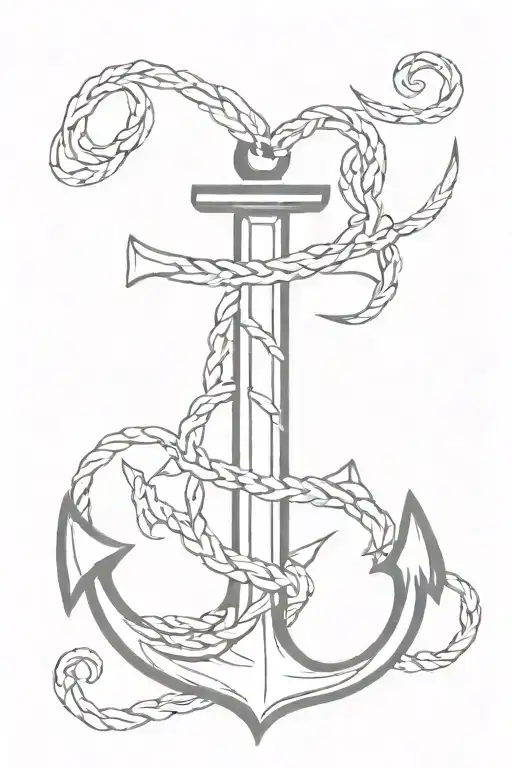 Jay Ar Name in an anchor intertwined tattoo design idea
