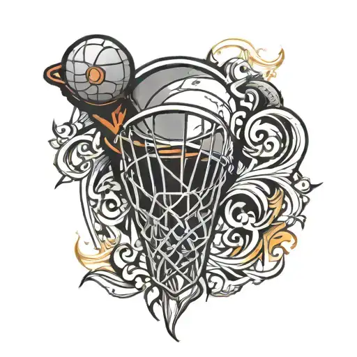 basketball hoop tattoo design idea