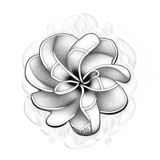 plumbers wrench and plumeria flower tattoo design idea