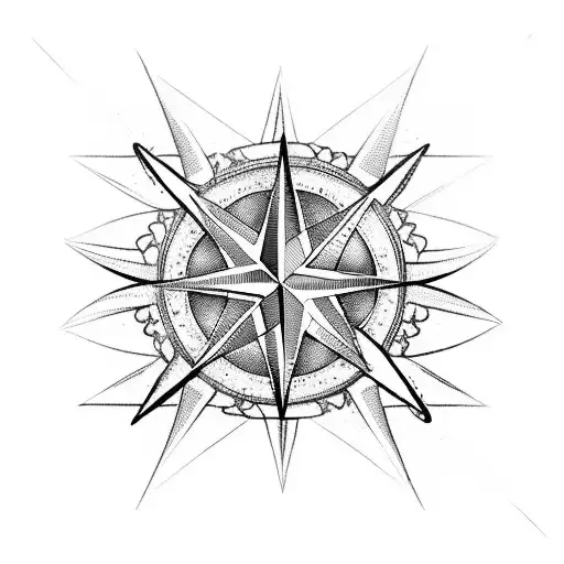 Hobie Cat Logo, Compass Rose (floral), 3 feathers, square, all in a collage with geometrics tattoo design idea