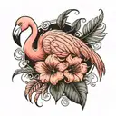 flamingo skeleton looking tattoo design idea