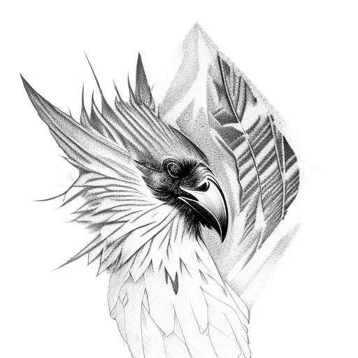 raven feathers falling down spine tattoo design idea