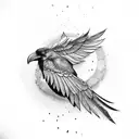 raven feathers falling down spine tattoo design idea
