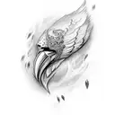 Narsil sword with a raven feather tattoo design idea