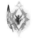 Narsil sword with a raven feather tattoo design idea