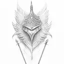 Narsil sword with a raven feather tattoo design idea