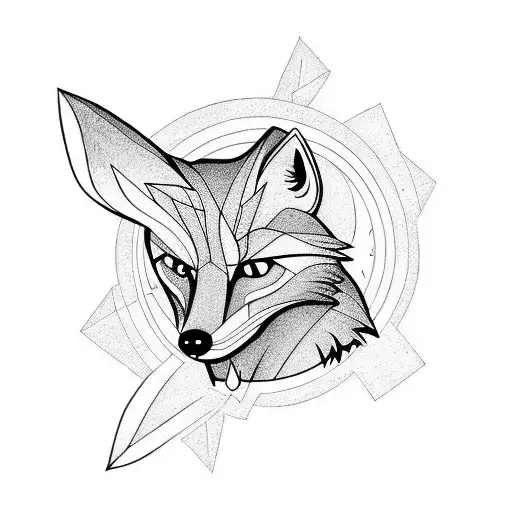 fox & rocket tattoo design idea
