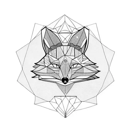 fox sit on a rocket tattoo design idea