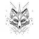 fox & rocket tattoo design idea