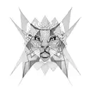 symmetrical lines with bold outlines tattoo design idea