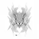 symmetrical lines with bold outlines tattoo design idea