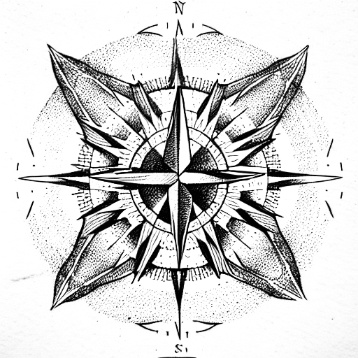 Compass tattoo design idea