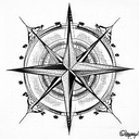 Compass tattoo design idea