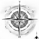 Compass tattoo design idea