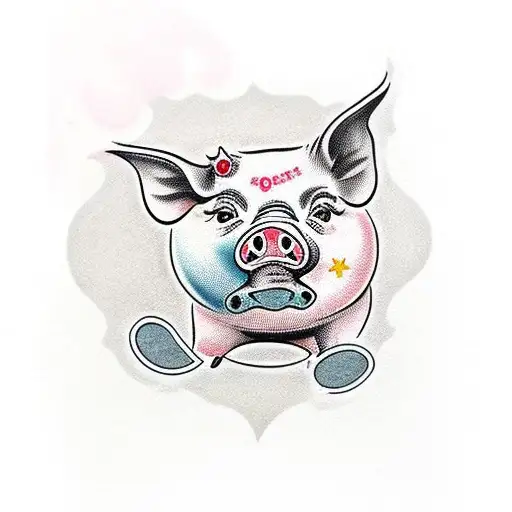 pig bollocks pancakes tattoo design idea