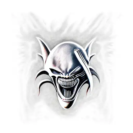 xenomorph vs samurai tattoo design idea
