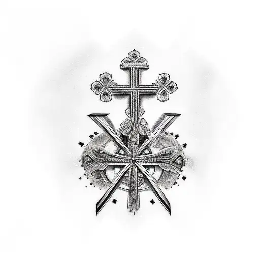 serbia and cross tattoo design idea