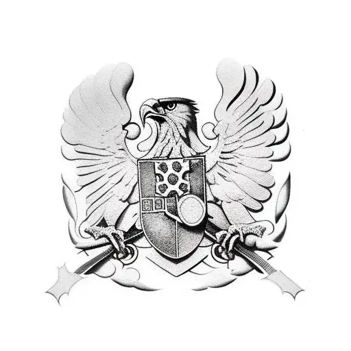 serbian eagle and cross tattoo design idea