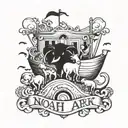 Noah name in Noah's Ark tattoo design idea