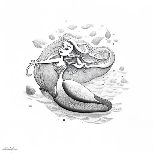 the little Mermaid  tattoo design idea