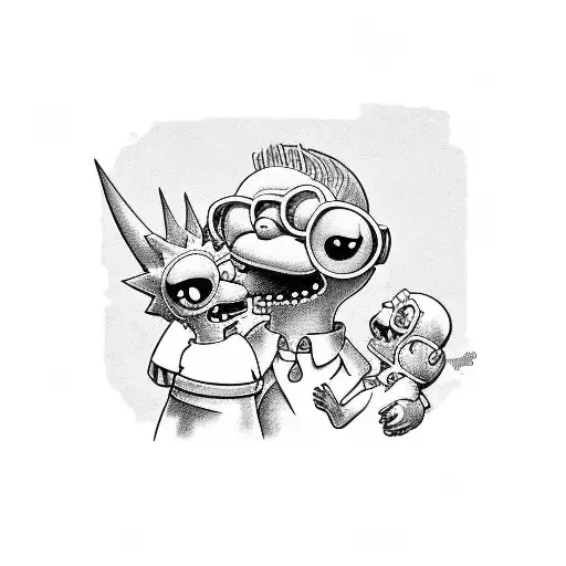 barth and lisa simpson tattoo design idea