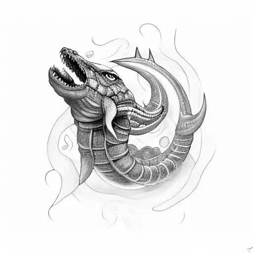 Jörmungandr swallowing the world tattoo design idea