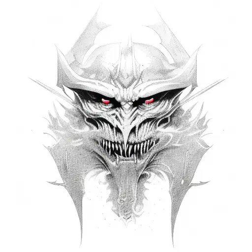 Villain demon tattoo design idea