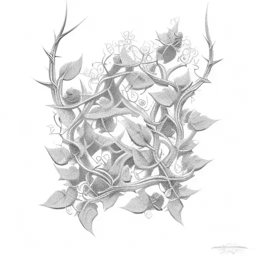 thorny vine pattern tattoo design idea