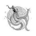 Jörmungandr swallowing the world tattoo design idea