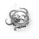 Jörmungandr swallowing the world tattoo design idea