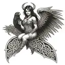 The Morrigan with Celtic  tattoo design idea