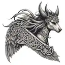 The Morrigan with Celtic  tattoo design idea