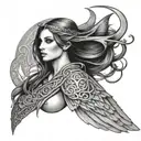 The Morrigan with Celtic  tattoo design idea
