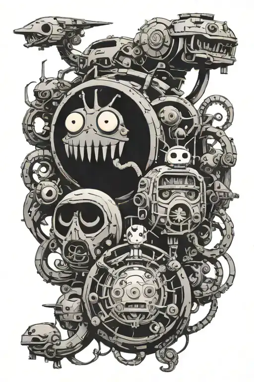 ghibli characters tattoo design idea